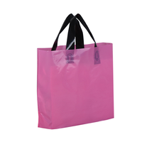 Tas belanja plastik PE dapat terurai kustom dengan pegangan tas belanja bahan plastik dengan Logo sendiri
