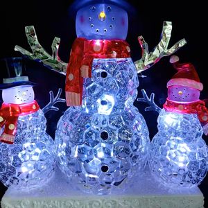 Decoración navideña <span class=keywords><strong>de</strong></span> la mejor calidad, LED acrílico, tres muñeco <span class=keywords><strong>de</strong></span> nieve con música y luz led para decoración <span class=keywords><strong>de</strong></span> escritorio - Product Image 2