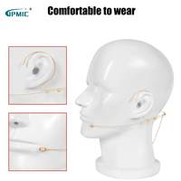 Amplificateur de microphone de casque noir Microphone de guide capacitif monté par oreille invisible Microphone de pince de collier de peau