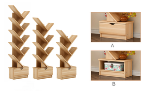 Kệ Sách Hình Cây Cối Nhật Bản Màu Trắng, Kệ Sách Hình Khối, Kệ Trưng Bày - Product Image 5