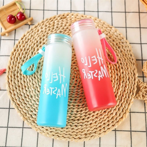 Botella de Agua Personalizada al por Mayor con Logotipo, Vaso de Vidrio Esmerilado que Cambia de Color con Tapa - Product Image 4