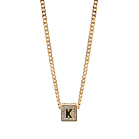 Collier pendentif en zircon cubique avec 26 lettres, plaqué or 18 carats, pour femmes, cadeaux