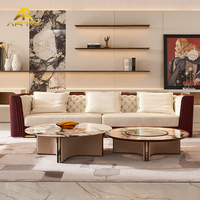 Canapé de luxe haut de gamme au design original, en cuir véritable, bois de rose massif et laiton massif, pour mobilier de salon de manoir et de villa