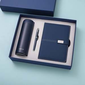 New Modern Simple Stainless Steel Silk Screen Printed Lock Bounce Insulated Cup <b>Notebook</b> Set Novelty Fashion Business Gift Box - Product Image 2