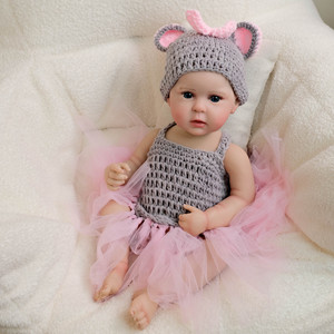 Pas cher Pleurer Nouveau-Né Bébé Silicone Réaliste Corps Complet Vêtements Garçon 19 pouces Silicone Bébé <span class=keywords><strong>Reborn</strong></span> Poupées pour Jouet - Product Image 5