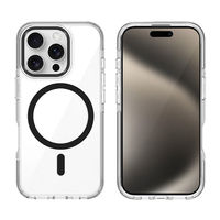 2 in 1 Luxury Upgrade TPU Shockproof Strong Magnetic Mobile Phone case pour iPhone 13 14 15 16 17 clear Back Cover