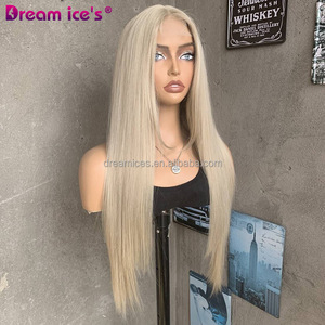 30 pollici senza colla sintetica Pre-spennata parrucche lunghe bionde in pizzo frontale ad alta temperatura in fibra di usura quotidiana per le ragazze - Product Image 4