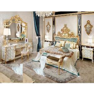 Juego de Muebles de Dormitorio Modernos de Estilo Turco de Lujo, Cama de Madera de Teca Tallada de Alta Gama, Mesita de Noche, Color y Tamaño Personalizables - Product Image 1