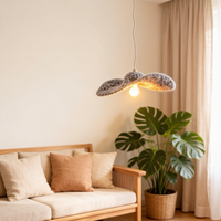 Lustre suspendu LED rond rouge 3500K blanc chaud en feutre PET, hauteur réglable, installation facile, luminaire de plafond pour la maison et le bureau