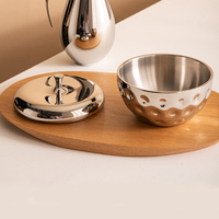 Bocal de rangement en acier inoxydable de style européen Boîte de rangement créative pour table à café en métal pour collations Seau à glace pour bonbons pour la fête