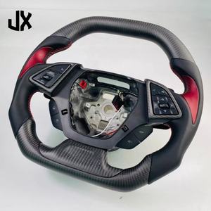 Pour <span class=keywords><strong>Chevrolet</strong></span> <span class=keywords><strong>Corvette</strong></span> C7 <span class=keywords><strong>Camaro</strong></span> SS ZL1 2014-2018 tr/min volant en Fiber de carbone personnalisé en cuir perforé - Product Image 2