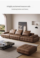 Canapé italien minimaliste en forme de L en cuir Lawrence pour grand et petit salon Meubles en cuir