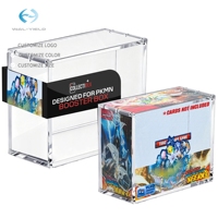 Boîte de rangement et de présentation magnétique écologique en acrylique portable avec protection anti-poussière et anti-UV pour boîte de boosters de cartes à collectionner PKMN