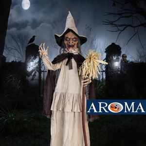 74.8'' Handheld <strong>Wand</strong> Standing Animated <strong>Witch</strong> Halloween Talking &amp; Moving Decor with Hat - Product Image 1