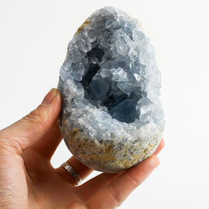 Số lượng lớn bán buôn màu xanh celestite pha lê geodes Xanh <span class=keywords><strong>Celestine</strong></span> geodes Cụm - Product Image 5