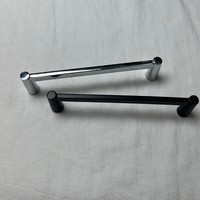 Poignées de tiroir en alliage de zinc massif, noir mat/chrome, quincaillerie moderne pour armoires de cuisine, chambre et salle de bain