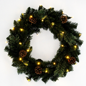 Guirlande de Noël de haute qualité de taille personnalisée de couleur vert foncé en PVC pré-éclairé UMIND avec des pommes de pin Led - Product Image 5