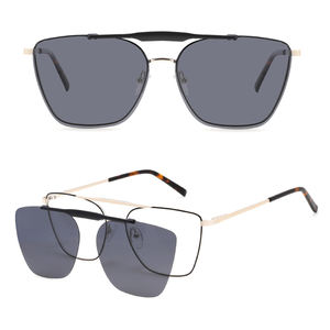 9906 2 en 1 nuevo estilo imán Clip en gafas marco tendencia gafas de sol polarizadas para hombres 2024 gafas ópticas de ordenador UV400 - Product Image 2