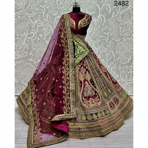 ชุดเจ้าสาวอินเดียกำมะหยี่คอลเลกชันสำหรับเจ้าสาวกับงาน zarkhan โดย fabzone - Product Image 1