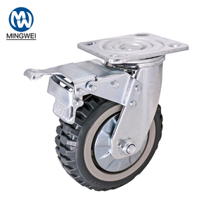 Fabrikverkauf Edelstahl 250Kg 6 Zoll Hochleistungs-PU-MW-Lenkrolle mit Bremse - Product Image 2