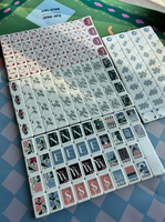 Ensemble de tuiles de mahjong vert émeraude de luxe, motif feuille et libellule, ensemble de mahjong américain, adapté aux jeux de fête du week-end