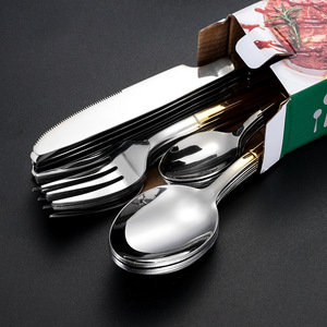 Stainless Steel Cutlery <b>Set</b> 24 Pieces Dishwasher Safe Gift Box For <b>Dinner</b> Party - Product Image 2