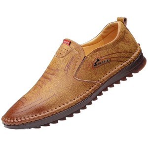 Zapatos Casuales Sin Cordones para Hombre, Color Blanco, Punta Redonda, Cuero Vacuno, Forro de PU Transpirable, Logotipo Grabado, Suela de Goma, Estilo para Caminar - Product Image 5