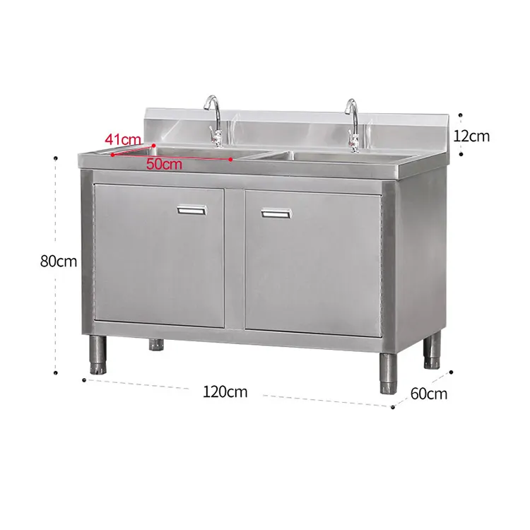 Stainless Steel Sink With Cabinet Restaurant Industrial Kitchen Sink For Sale