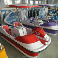 Bateau à pédales commercial QIQU 3,6 m à coque en fibre de verre avec auvent pour parcs aquatiques et entreprises de location, ROI élevé, 4 places