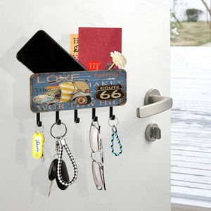 LG8194 Étagère d'entrée moderne personnalisée 5-en-1 murale multifonction pour salon, organiseur de courrier carré, porte-clés en <span class=keywords><strong>cuir</strong></span> - Product Image 5