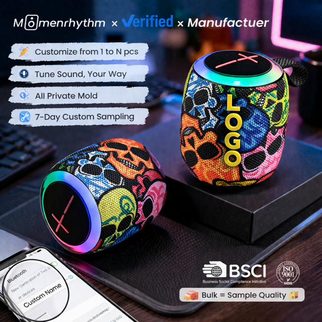Popular Gaming Mini Printed Speaker Waterproof Portable Wireless Premium Audio Shockproof Easy Charging Custom Logo