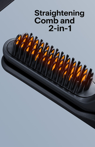 Pettine e Piastra <span class=keywords><strong>per</strong></span> <span class=keywords><strong>Capelli</strong></span> 2-in-1 Senza Fili, Denti in Acciaio Inox, Temperatura Regolabile, Alimentazione USB, <span class=keywords><strong>Spazzola</strong></span> Arricciacapelli da Viaggio - Product Image 4