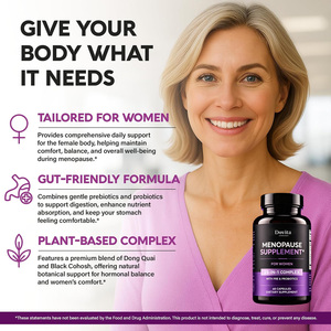 Custom Logo OEM <b>Menopause</b> Supplement Capsules For Women Maximum Strength <b>Menopause</b> Symptom Relief Hormone Balance 60 Caps - Product Image 3