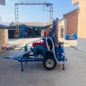 La migliore vendita di piccoli EB-200 portatili personalizzabili 100m 150m 200m impianto di perforazione per pozzi d'acqua <span class=keywords><strong>30</strong></span> HP piattaforma di perforazione agricola a ruote - Product Image 2