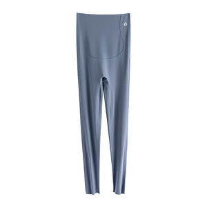 Leggings de <span class=keywords><strong>grossesse</strong></span> mi-taille pour femmes enceintes, en velours fin, extensibles, style vintage, coupe slim, unis, crochetés - Product Image 5