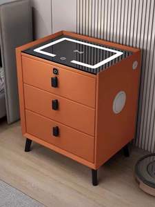 <span class=keywords><strong>Comodino</strong></span> Minimalista in Legno di Lusso Moderno con Ricarica Wireless USB e Controllo Touch - Product Image 3