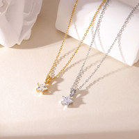 Collar con Colgante de Circonita Cúbica Tallada en Forma de Estrella, Acero Inoxidable 316L, Baño PVD en Oro y Plata, Antideslustre, Joyería Minimalista Celestial para Mujer, Regalo, OEM