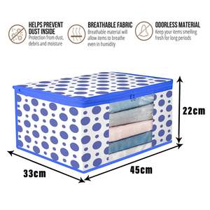 Bleu Polka Design Transparent Saree Sac De Rangement Ethnique Saree Pochette Travail Saree Couverture Pour Femmes Au Prix De Gros - Product Image 4