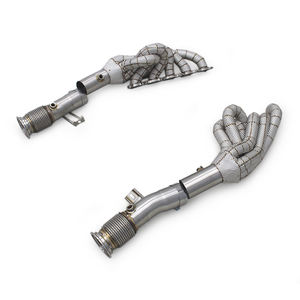 Tête de course automatique pour Lamborghini <span class=keywords><strong>Gallardo</strong></span> LP550/LP560/LP570/LP580/LP610 V10 5.2L 2010-2014 bouclier thermique 304 tuyau collecteur d'échappement - Product Image 1