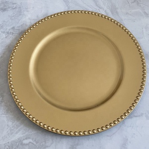 Moderno Caricabatterie in plastica da 13 pollici Base decorazione da tavolo <span class=keywords><strong>sottopiatti</strong></span> in <span class=keywords><strong>oro</strong></span> per eventi di festa di nozze - Product Image 4