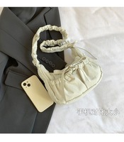 Nouveau sac bandoulière japonais pour femme, design nœud plissé, esthétique ballerine, petite taille, en nylon, mignon, style bonbon, Japon