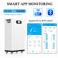 Batterie solaire empilable 51,2 V pour stockage d'énergie, 100 Ah, 200 Ah, 300 Ah, 10 kWh-30 kWh, murale, LiFePO4, CAN