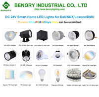 Projecteur LED intelligent RGBW 24V Factory Benory, contrôle PWM Loxone Tuya DMX512 DALI, dimmable, module MR16 GU10 8W CE ROHS, downlight