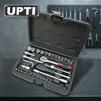 Juego de Llaves de Tubo Profesional de Alta Calidad Hecho en Taiwán, 44 Piezas, 1/4" Dr. UPTI HW401044A, Estuche de Moldeo por Soplado OEM, Juego de Herramientas Manuales