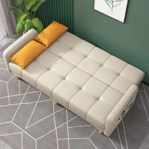 Canapé-lit pliable gris foncé extensible lavable pour salle à manger chambre à coucher avec sacs de rangement latéraux pour salon - Product Image 2