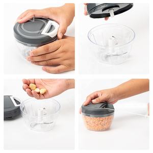 मल्टी फंक्शन 3 ब्लेड फूड प्रोसेसर फास्ट मैनुअल मिनी सब्जी और लहसुन हेलीकॉप्टर प्लास्टिक फल और सब्जी उपकरण - Product Image 5