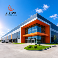 Edificio de Almacén Prefabricado de Acero Moderno y Resistente, con Certificación CE, Ahorro Energético, con Canaletas, Área de Oficinas y Soldadura