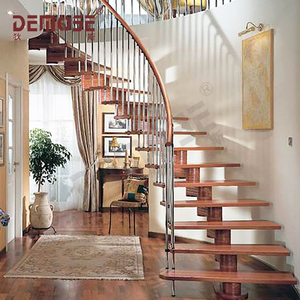 Đúc sẵn căn hộ xây dựng cầu thang gỗ thiết kế trong nhà gỗ Tread nổi thang bền và phù hợp - Product Image 1