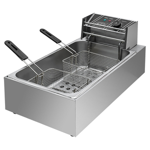 商業レストラン12L電気ダブルスクリーンポテトチップスマシン新しい家庭用ディープフライヤーモーター付きホテル食品店農場 - Product Image 1
