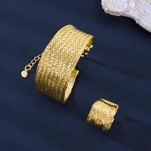 مجموعة مجوهرات جديدة بالجملة مطلية بالذهب عيار 18 قيراط على الطراز الدبي والشرق أوسطي تضم مجوهرات الذهب السعودي ومجوهرات الزفاف الهندية - Product Image 6